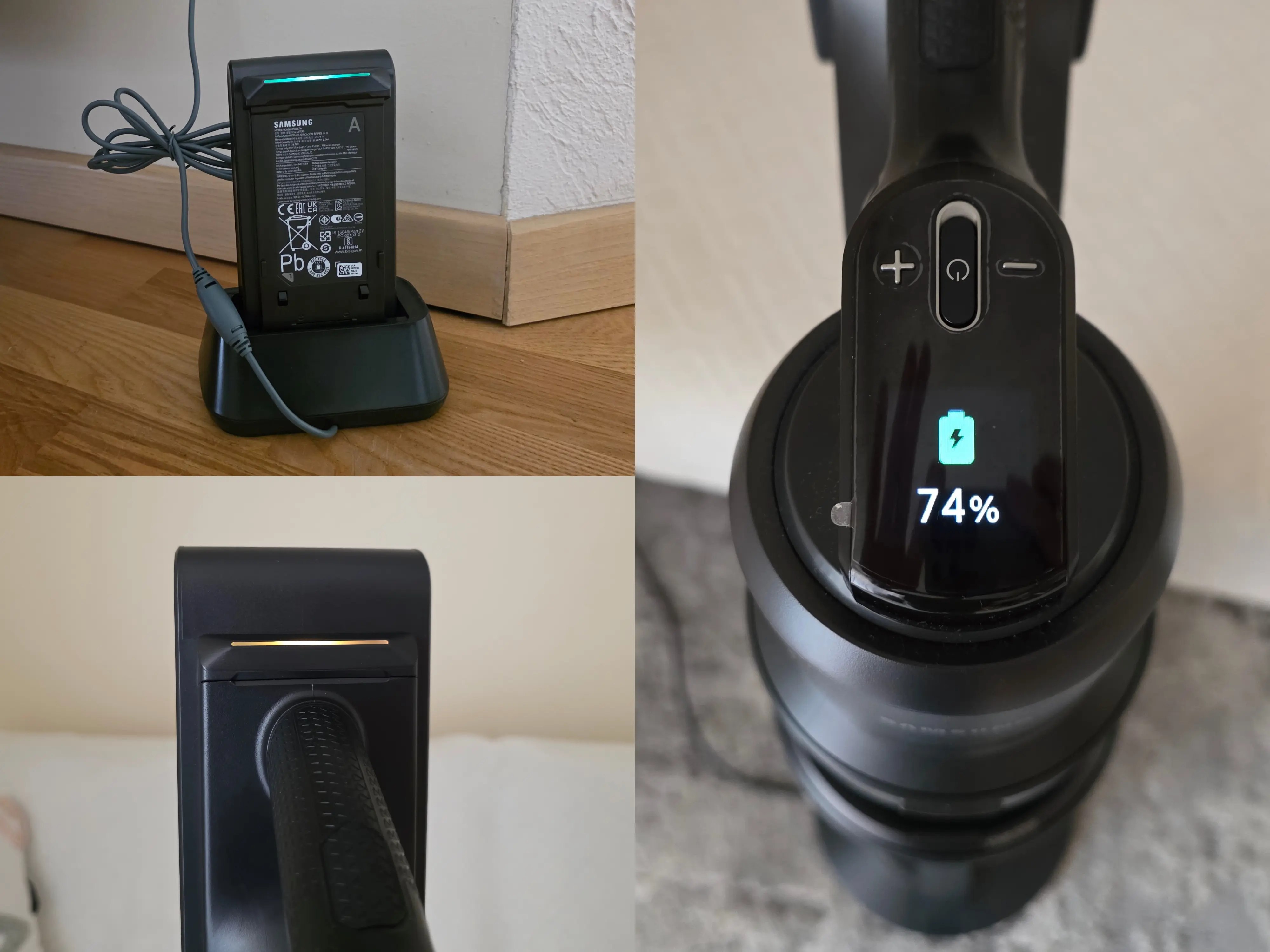 Bespoke AI Jet Ultra baterijos įkrovimas