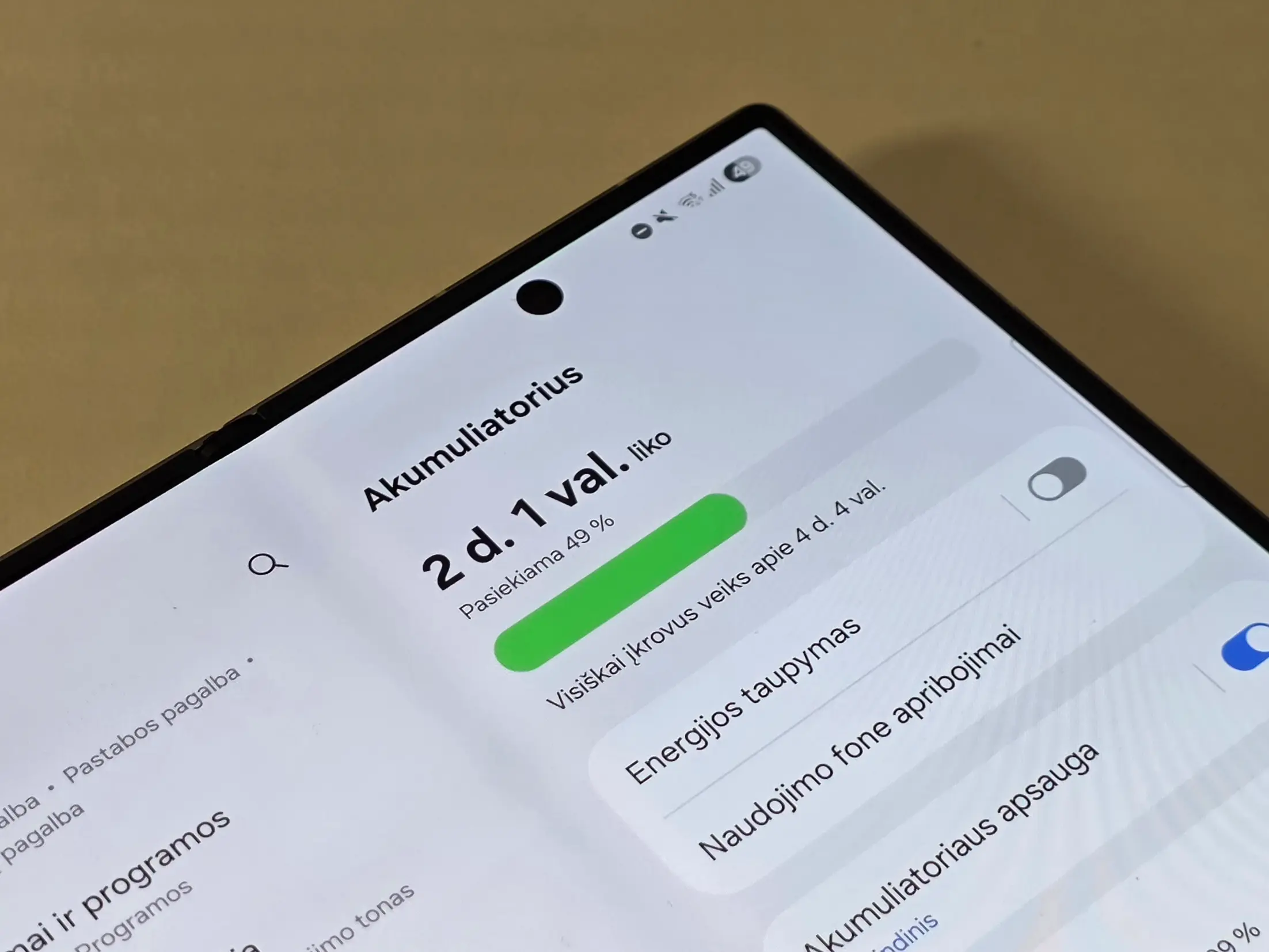 Galaxy Fold7 baterijos veikimo laikas